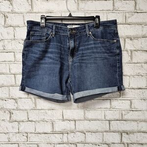 Levi Strauss Signature Gold Women's Dark Wash Denim Shorts Size 14